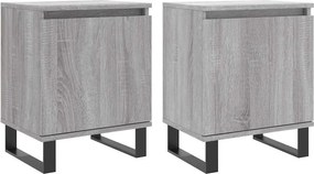 vidaXL 2 db szürke-sonoma színű szerelt fa éjjeliszekrény 40x30x50 cm