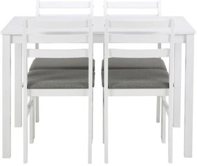 EMILY étkezőasztal szett 4 fehér székkel