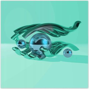 Poszterek 140x140 Menta türkiz gömbök