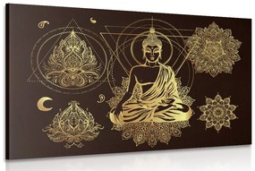 Kép arany Buddha díszekkel - 90x60