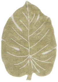Khaki mosható kézi szövésű pamut gyerek szőnyeg 75x100 cm Mini Monstera Olive – Lorena Canals