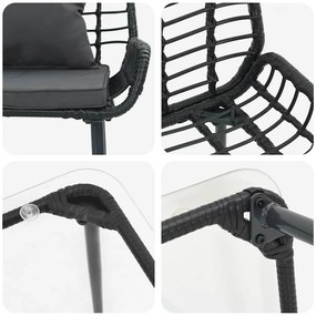 Kerti Bútor Szett párnával 4 pcs Barna Fekete Krém