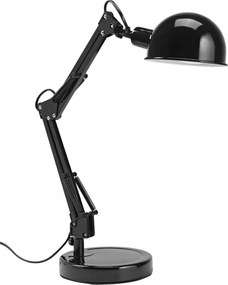 Állítható asztali lámpa, fekete, strapabíró