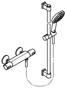 GROHE 34855003 - PRECISION TREND termosztátos zuhanycsaptelep, 150 mm, króm