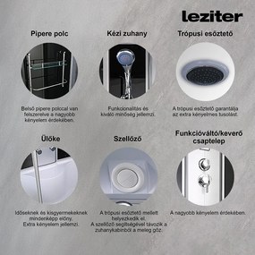 Emilia 170 Hidromasszázs Kádkabin elektonikával Black