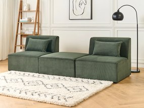 Sötétzöld kordbársony ottomán 83 x 41 cm LEMVIG Beliani