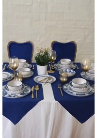 24 darabos étkészlet fehér/kék/kőkerámia