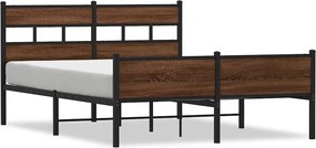 vidaXL barna tölgy színű szerelt fa ágykeret matrac nélkül 140x190 cm