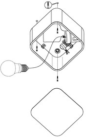 Eglo 99281 - Mennyezeti lámpa GRIMASOLA 1xE27/28W/230V