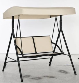 Outsunny 2 személyes kerti hinta állítható napernyővel és textilanyag ülés, 140x118x162cm Bézs | Aosom