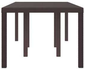 Kerti Asztal Barna 200x100x73 cm Polirattan