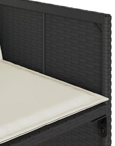 17 részes fekete polyrattan kerti étkezőgarnitúra párnákkal