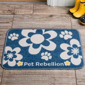 PET REBELLION Dinner Mate Flowers Blue Tál alattiszőnyeg, 40 x 60 cm