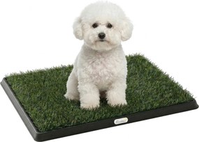 PawHut mosható kutyatoalett 63 x 50,5 cm – műfüves pelenkatálca kölyköknek és kis/közepes kutyáknak, ideális erkélyre és lakásba | Aosom