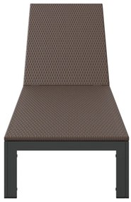 Kerekes napozóágy Barna Polirattan