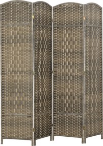 HOMCOM 4-paneles összecsukható paraván, 180 x 180 cm – sötét tölgy | Aosom