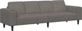 vidaXL Kanapé párnával Világosszürke 250 x 77 x 76 cm Bársonyos szövet