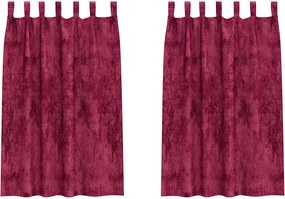 vidaXL Bársonyfüggönyök függönyökkel 2 pcs bordó 175 x 140 cm Bársony