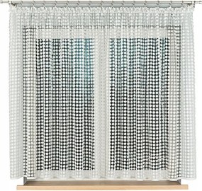 Gipsz dekorációs szövet függöny asztalterítőhöz ezüstszállal 280 cm szürke