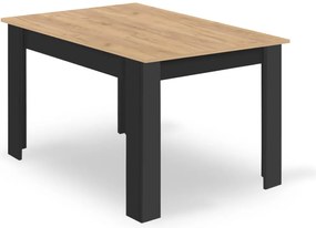 Étkezőasztal MADO fekete, tölgyfából készült asztallappal 120x80cm