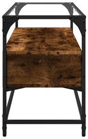 füstös tölgy szerelt fa TV-szekrény üveglappal 98 x 35 x 51 cm