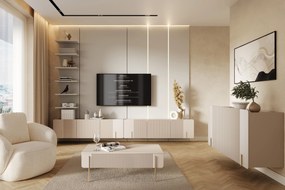 Malmi dohányzóasztal fiókokkal 100 cm - kasmír / arany lábak