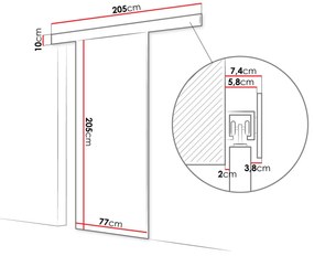 MIRAN 1 tolóajtó - 70 cm, fehér