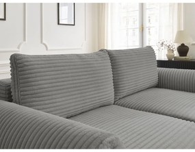Sötétszürke kordbársony kinyitható kanapé 257 cm Lucien – Bobochic Paris