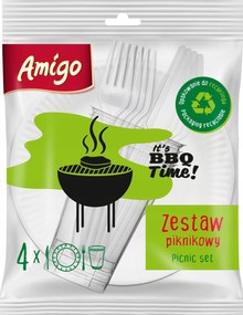 4 személyes piknik szett evőeszközökkel 1db Amigo