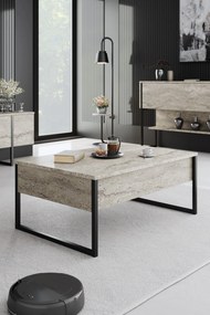 Dohányzóasztal Luxe - Travertine, Black