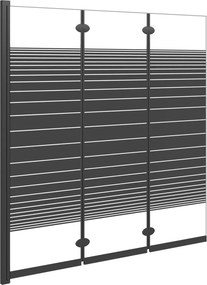 vidaXL 3 paneles fekete ESG összecsukható zuhanyparaván 130 x 130 cm