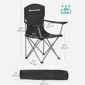 Összecsukható kempingszék 2 darabos szett, pohártartóval