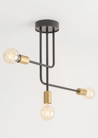 SIGMA LIGHTING 32380 GINO Mennyezeti Csillár Fekete, Arany E27 IP20