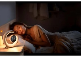 Immax 08985L-LED RGBW állítható asztali lámpa ébresztővel, LED/20W/5V USB, ezüst