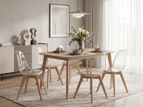 Átlátszó KITO szék bükkfából készült lábakkal