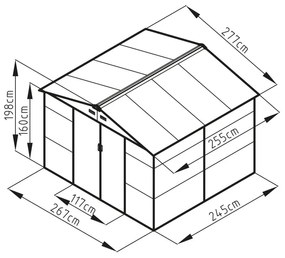 G21 GAH 706 kerti tároló 277 x 255 cm, antracit