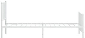 fehér fém ágykeret fej- és lábtámlával 90x200 cm