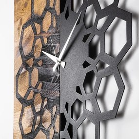 Fali óra 58x58 cm, 1xAA, fa/fém kivitel