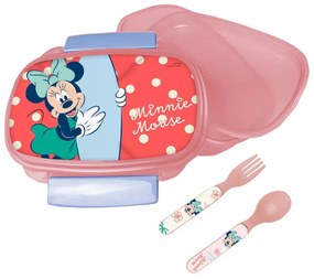 Disney Minnie szendvicsdoboz és evőeszköz szett nyár