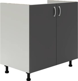 Benita 2 ajtós Alsó konyhaszekrény Antracit-Fehér 80x50x80 cm