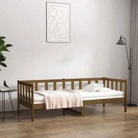 mézbarna tömör fenyőfa kanapéágy 80 x 200 cm