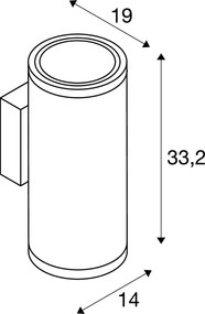 SLV ENOLA ROUND 1003441 Fali lámpa 2x55W/LED 3000/4000K 5400/6000LM IP65