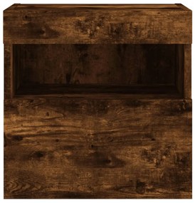 2 db füstös tölgy fali TV-szekrény LED-ekkel 40x30x40 cm