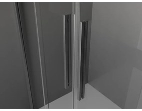 Mexen Velar Duo, tolózuhanyajtó nyitáshoz 160 cm, 8 mm átlátszó üveg, polírozott grafit, 871-160-000-02-95
