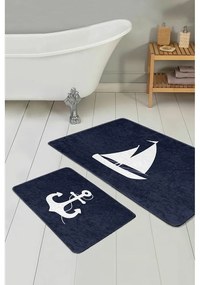 Sötétkék fürdőszobai kilépő szett 2 db-os 60x100 cm – Mila Home