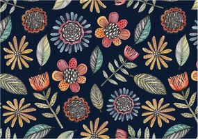 Fali fotótapéta Flizelin a szobába Virágos mozaik 208x146 Ragasztó