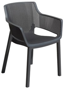 Sötétszürke műanyag kerti szék Elisa – Keter