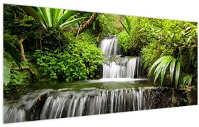 Kép - vízesés az esőerdőben (120x50 cm)
