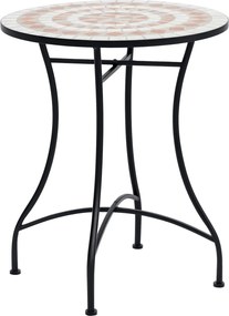 Outsunny Kerti Asztal Ø60 x H71cm, Időjárásálló Fém Terasz Asztal, Kültéri Étkező Asztal, Kemping Oldalasztal, Kerek Terasz Asztal Kertbe, Balkondra N