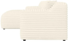 Krémszínű kordbársony sarokkanapé (bal oldali-heverő résszel) Martin – Ropez